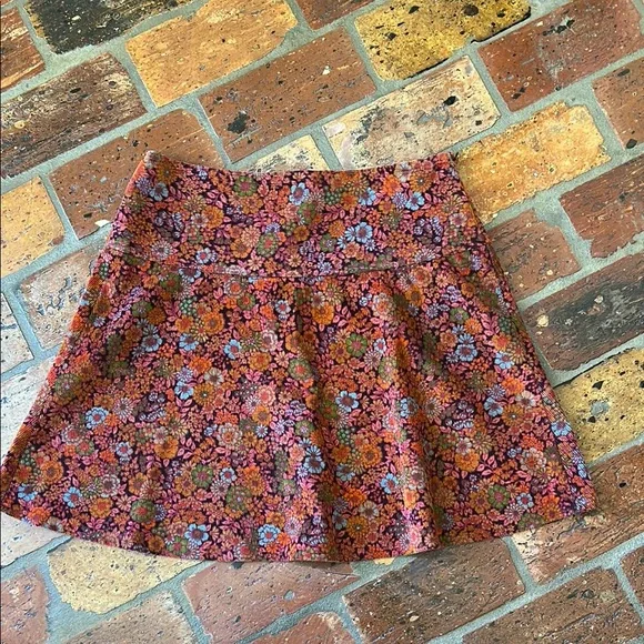 Vintage Mary Robin Corduroy Floral A-Line Skirt sz6 - Picture 8 of 13